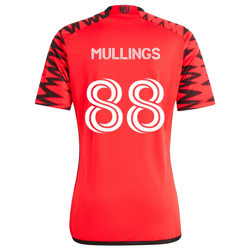 Niño Camiseta O'vonte Mullings #88 Rojo Negro Blanco 2ª Equipación 2024/25 La Camisa Chile