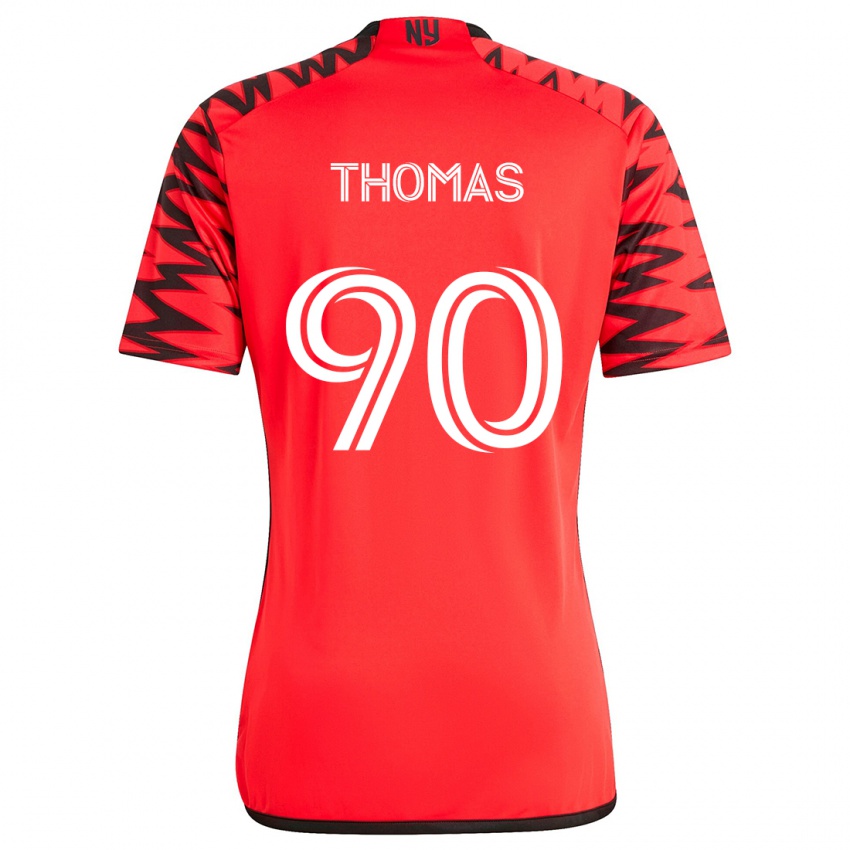 Niño Camiseta Oladayo Thomas #90 Rojo Negro Blanco 2ª Equipación 2024/25 La Camisa Chile