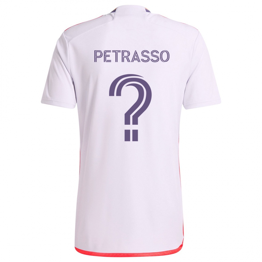 Niño Camiseta Luca Petrasso #0 Blanco Rojo Púrpura 2ª Equipación 2024/25 La Camisa Chile