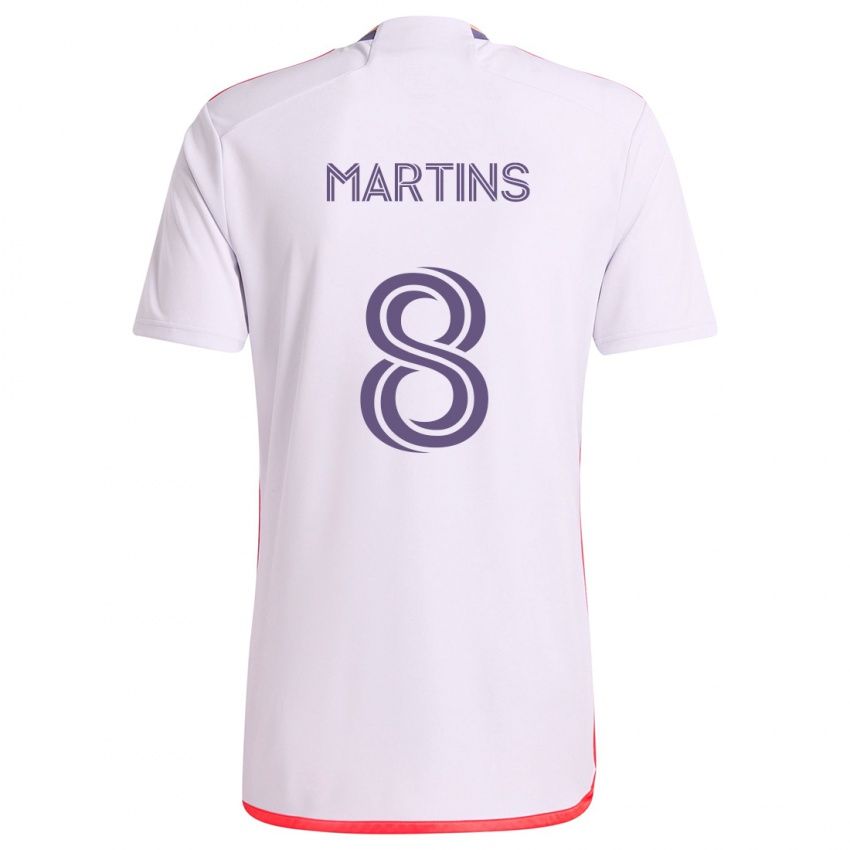 Niño Camiseta Felipe Martins #8 Blanco Rojo Púrpura 2ª Equipación 2024/25 La Camisa Chile