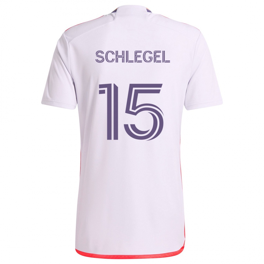 Niño Camiseta Rodrigo Schlegel #15 Blanco Rojo Púrpura 2ª Equipación 2024/25 La Camisa Chile