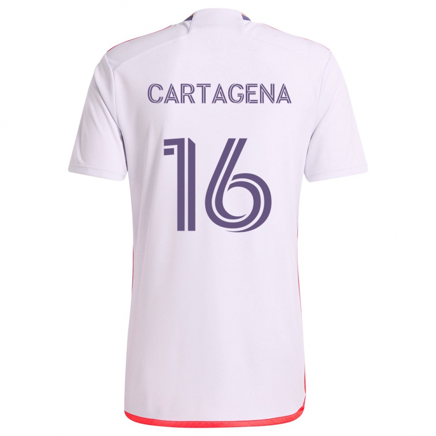 Niño Camiseta Wilder Cartagena #16 Blanco Rojo Púrpura 2ª Equipación 2024/25 La Camisa Chile