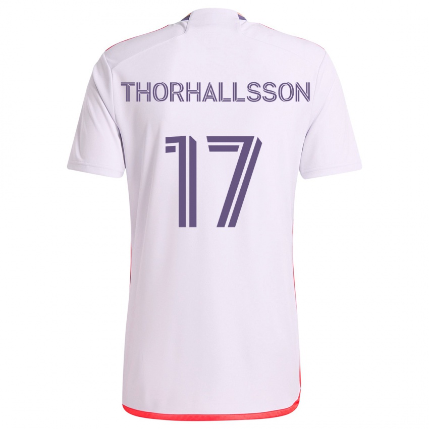 Niño Camiseta Dagur Dan Thórhallsson #17 Blanco Rojo Púrpura 2ª Equipación 2024/25 La Camisa Chile