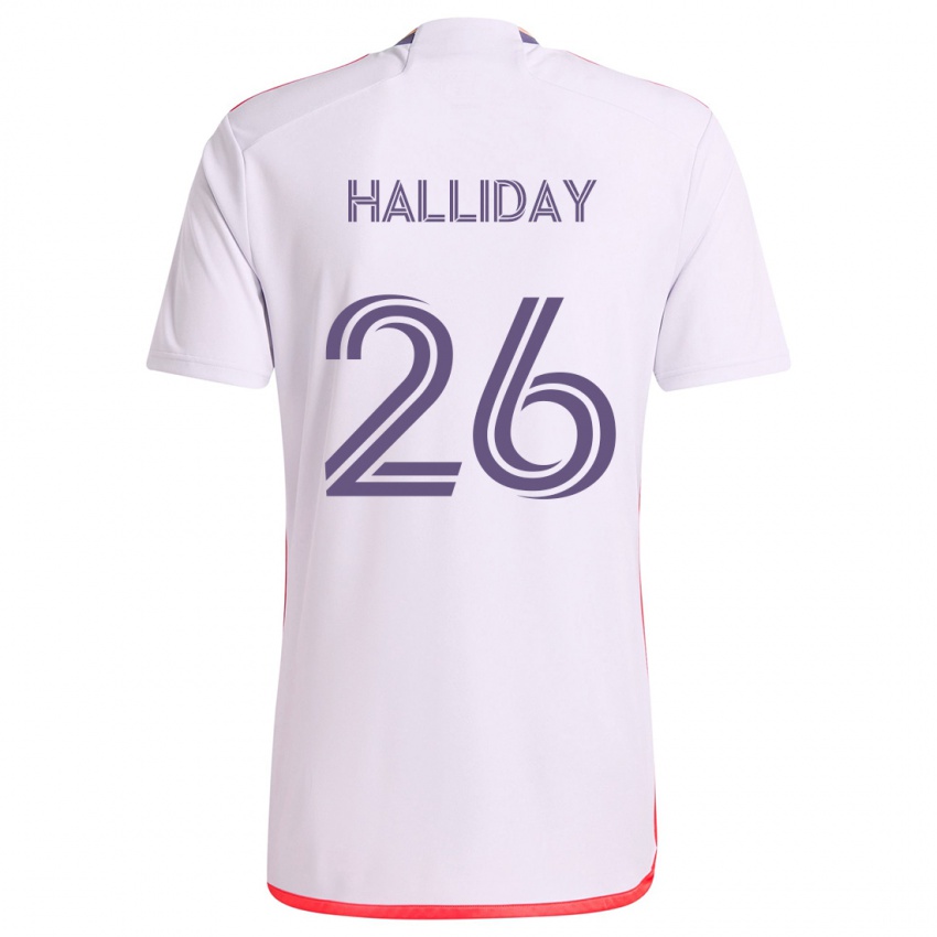 Niño Camiseta Michael Halliday #26 Blanco Rojo Púrpura 2ª Equipación 2024/25 La Camisa Chile