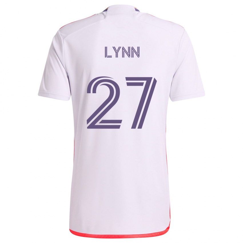 Niño Camiseta Jack Lynn #27 Blanco Rojo Púrpura 2ª Equipación 2024/25 La Camisa Chile