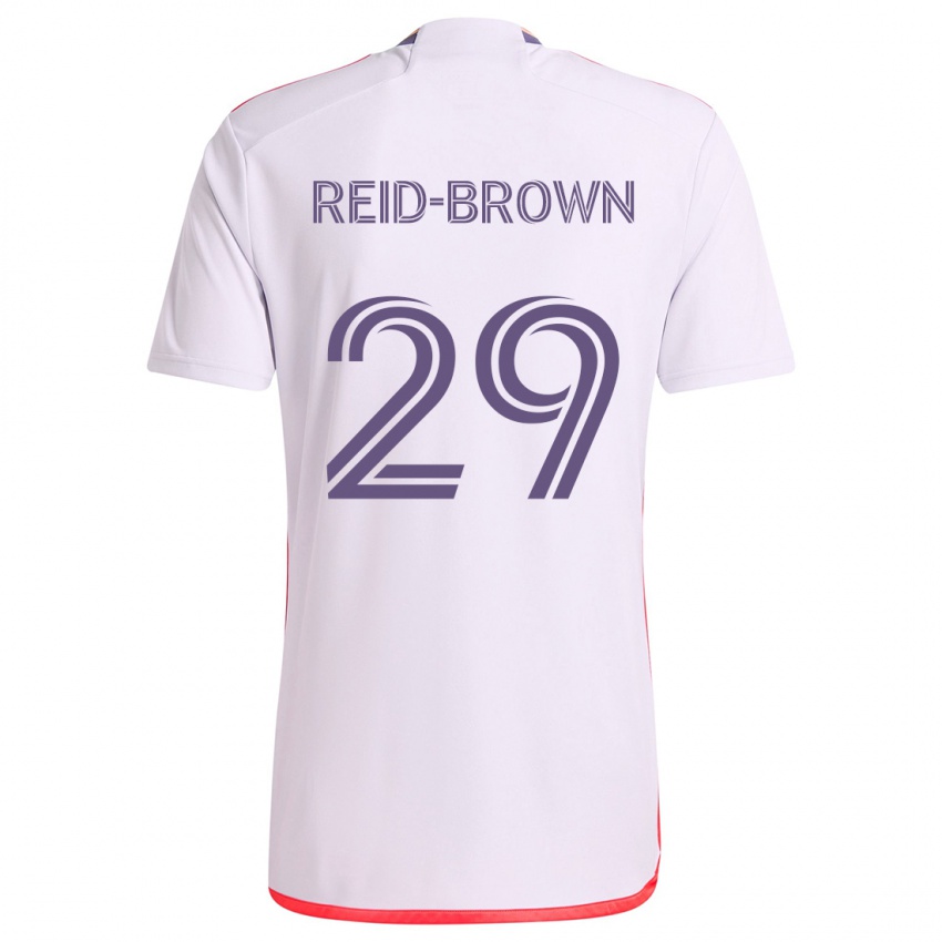 Niño Camiseta Tahir Reid-Brown #29 Blanco Rojo Púrpura 2ª Equipación 2024/25 La Camisa Chile