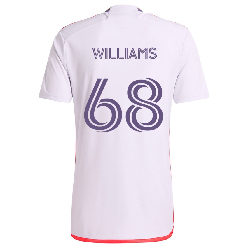 Niño Camiseta Thomas Williams #68 Blanco Rojo Púrpura 2ª Equipación 2024/25 La Camisa Chile