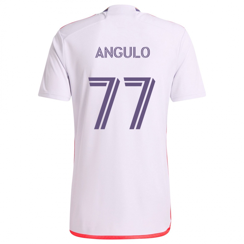 Niño Camiseta Iván Angulo #77 Blanco Rojo Púrpura 2ª Equipación 2024/25 La Camisa Chile