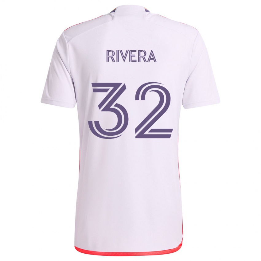 Niño Camiseta Wilfredo Rivera #32 Blanco Rojo Púrpura 2ª Equipación 2024/25 La Camisa Chile