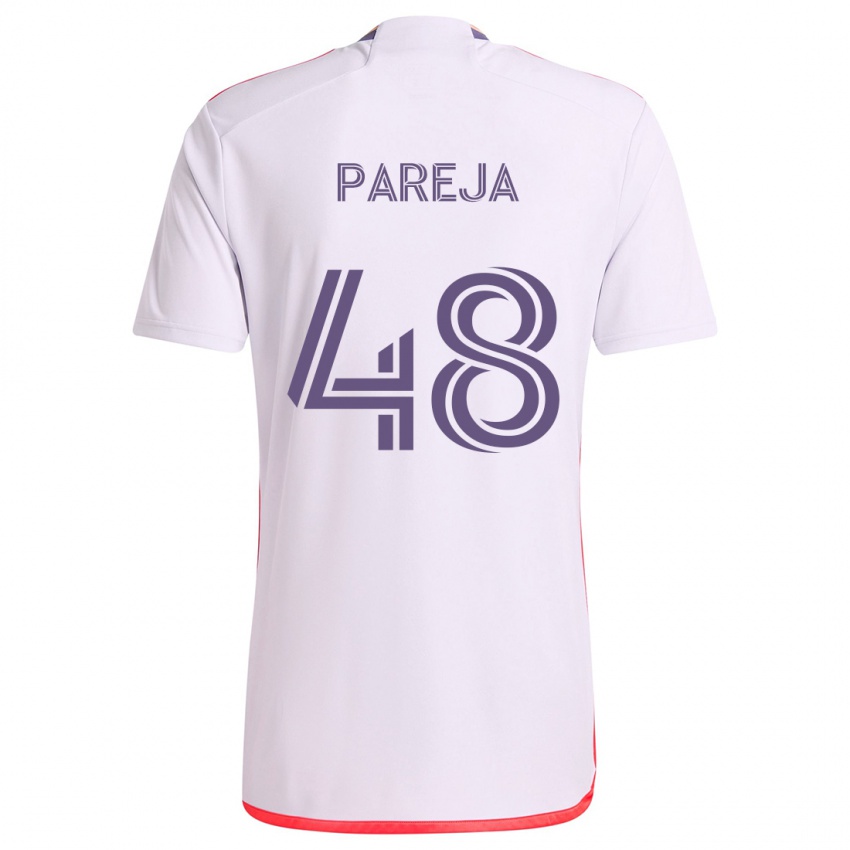 Niño Camiseta Diego Pareja #48 Blanco Rojo Púrpura 2ª Equipación 2024/25 La Camisa Chile