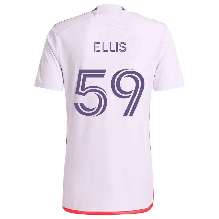 Niño Camiseta Justin Ellis #59 Blanco Rojo Púrpura 2ª Equipación 2024/25 La Camisa Chile