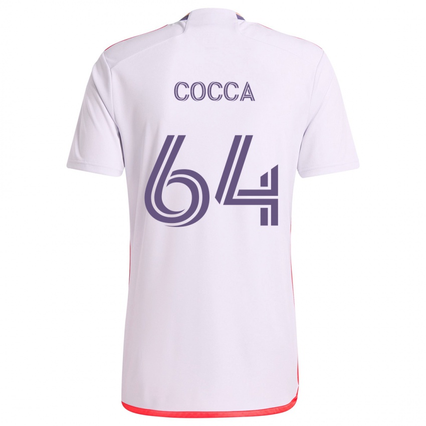 Niño Camiseta Manuel Cocca #64 Blanco Rojo Púrpura 2ª Equipación 2024/25 La Camisa Chile