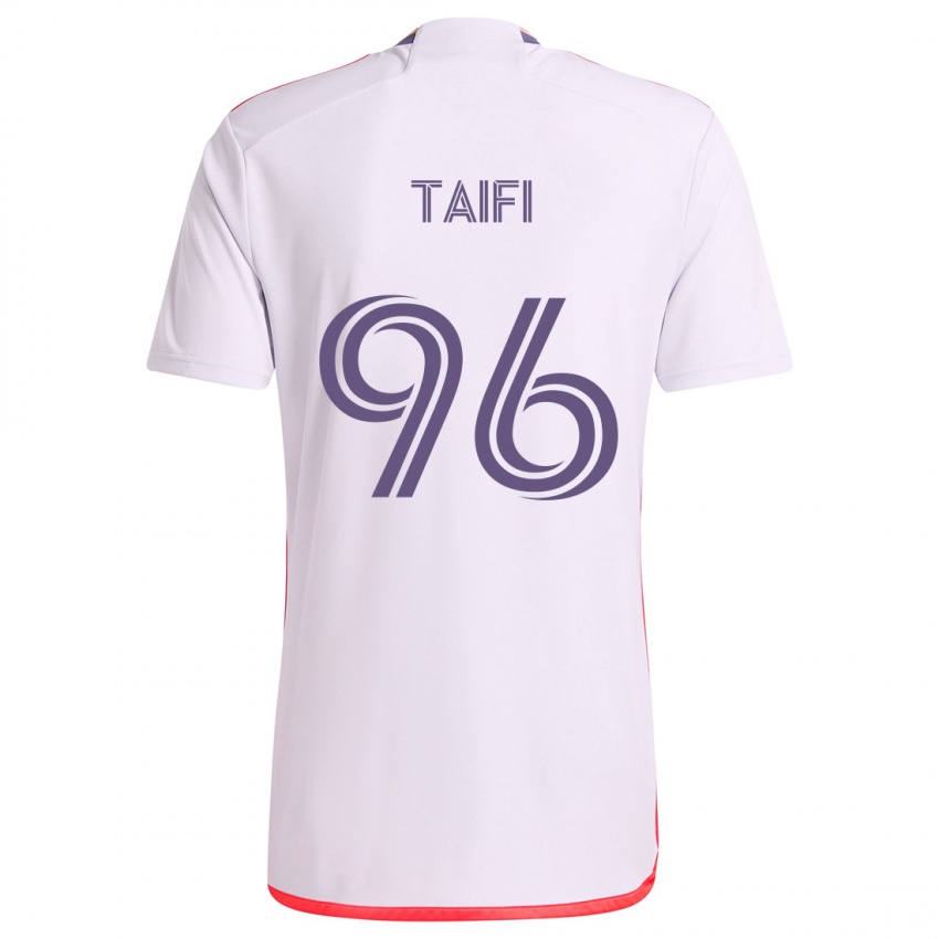 Niño Camiseta Zakaria Taifi #96 Blanco Rojo Púrpura 2ª Equipación 2024/25 La Camisa Chile