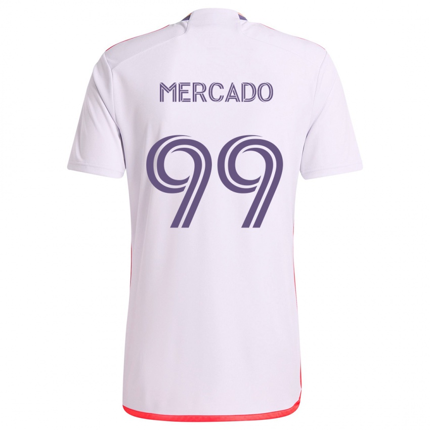 Niño Camiseta Carlos Mercado #99 Blanco Rojo Púrpura 2ª Equipación 2024/25 La Camisa Chile