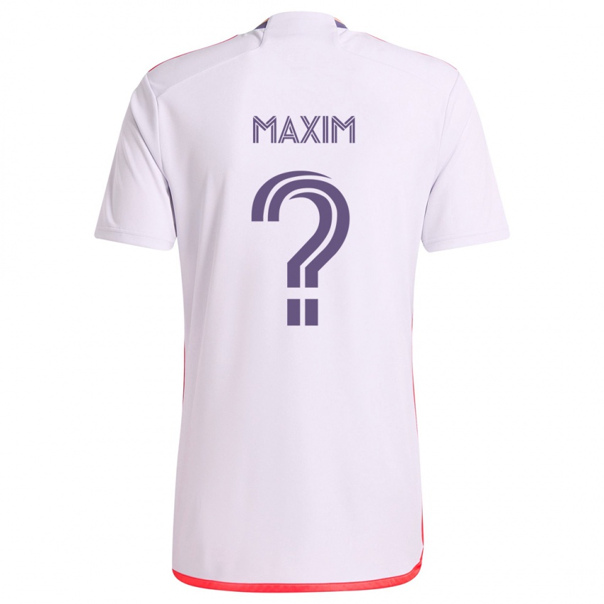 Niño Camiseta Luca Maxim #0 Blanco Rojo Púrpura 2ª Equipación 2024/25 La Camisa Chile