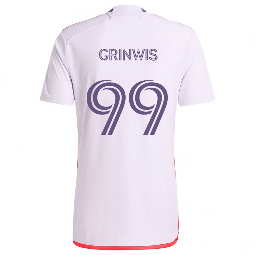 Niño Camiseta Adam Grinwis #99 Blanco Rojo Púrpura 2ª Equipación 2024/25 La Camisa Chile