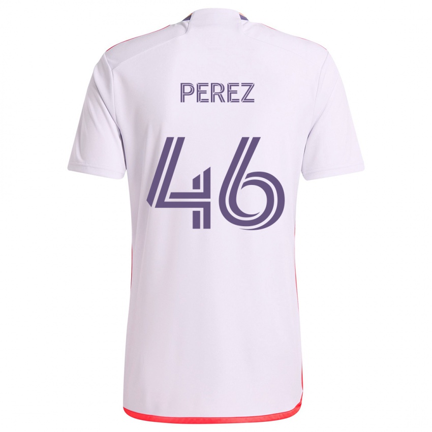 Niño Camiseta Franco Pérez #46 Blanco Rojo Púrpura 2ª Equipación 2024/25 La Camisa Chile