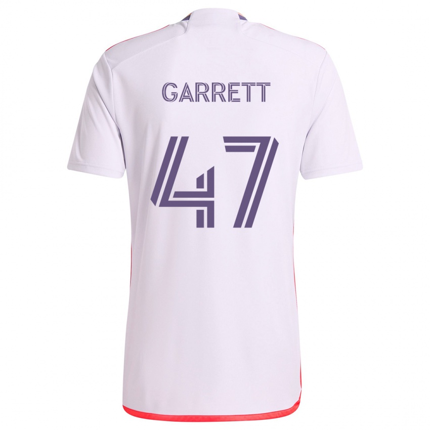 Niño Camiseta Ian Garrett #47 Blanco Rojo Púrpura 2ª Equipación 2024/25 La Camisa Chile