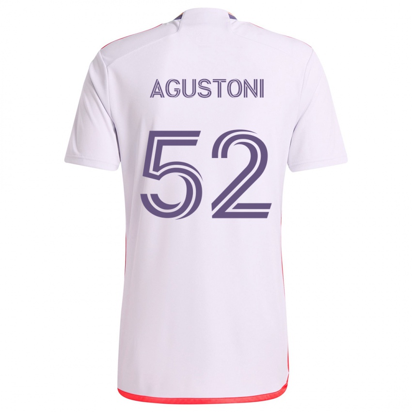 Niño Camiseta Gonzalo Agustoni #52 Blanco Rojo Púrpura 2ª Equipación 2024/25 La Camisa Chile