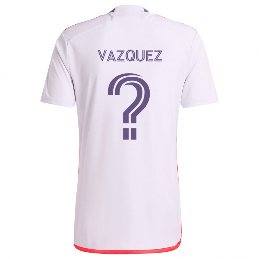 Niño Camiseta Daniel Vazquez #0 Blanco Rojo Púrpura 2ª Equipación 2024/25 La Camisa Chile