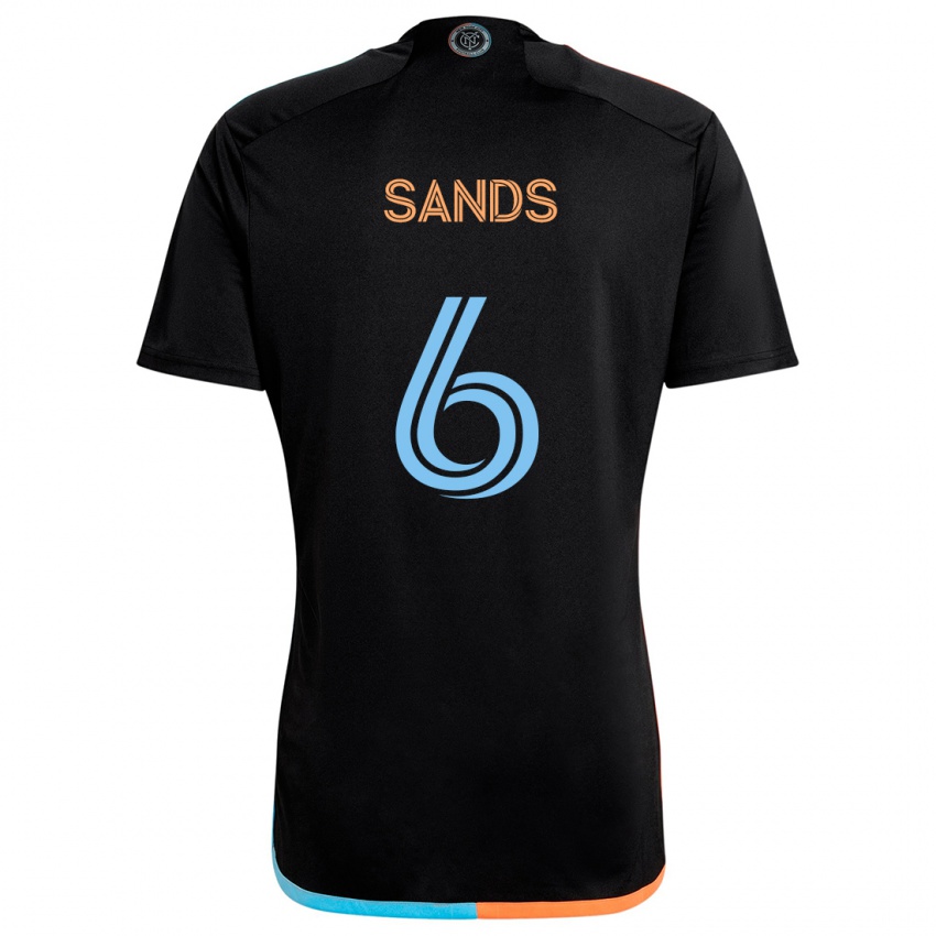 Niño Camiseta James Sands #6 Negro Naranja Azul 2ª Equipación 2024/25 La Camisa Chile