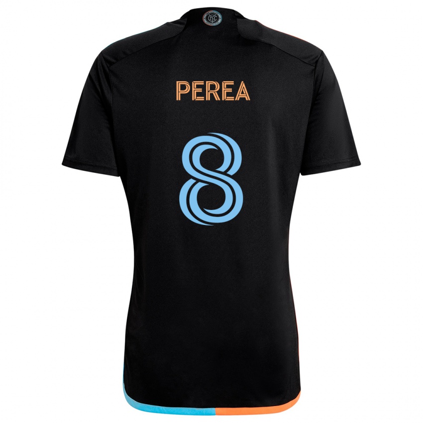 Niño Camiseta Andrés Perea #8 Negro Naranja Azul 2ª Equipación 2024/25 La Camisa Chile