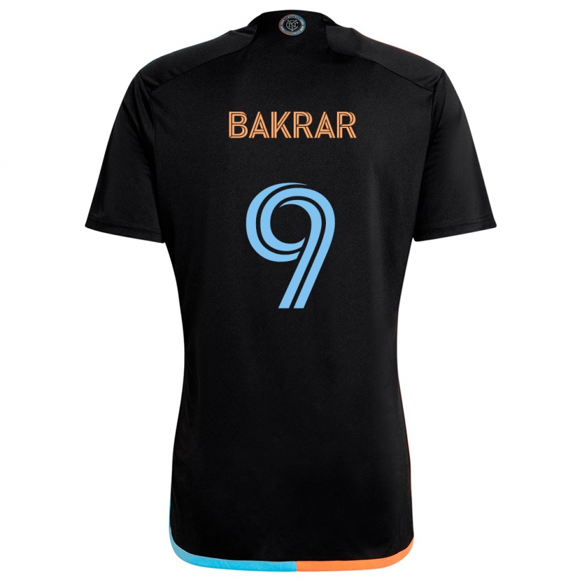 Niño Camiseta Monsef Bakrar #9 Negro Naranja Azul 2ª Equipación 2024/25 La Camisa Chile