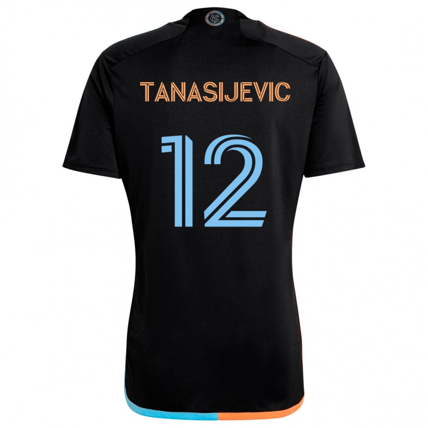 Niño Camiseta Strahinja Tanasijevic #12 Negro Naranja Azul 2ª Equipación 2024/25 La Camisa Chile