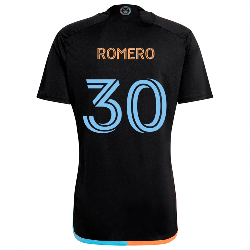 Niño Camiseta Tomás Romero #30 Negro Naranja Azul 2ª Equipación 2024/25 La Camisa Chile