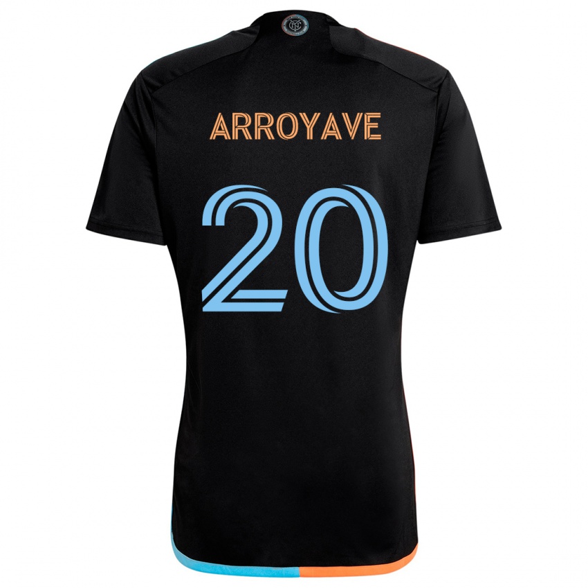 Niño Camiseta Jacob Arroyave #20 Negro Naranja Azul 2ª Equipación 2024/25 La Camisa Chile