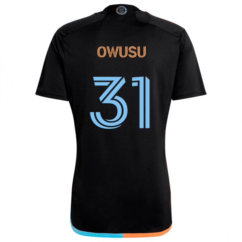 Niño Camiseta Samuel Owusu #31 Negro Naranja Azul 2ª Equipación 2024/25 La Camisa Chile