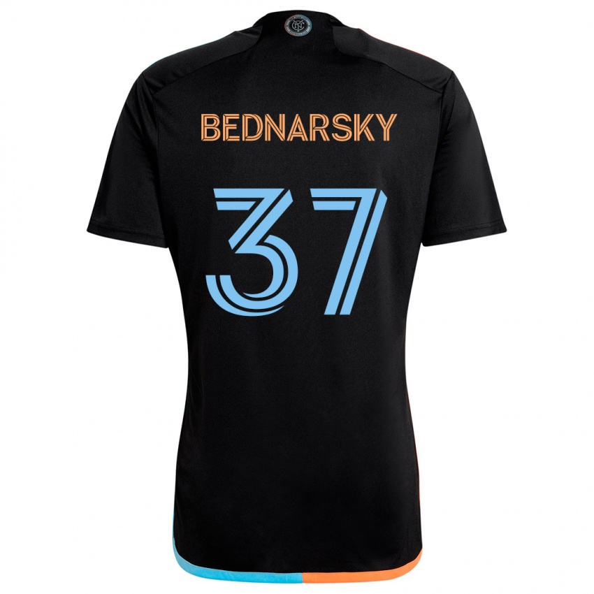 Niño Camiseta Stevo Bednarsky #37 Negro Naranja Azul 2ª Equipación 2024/25 La Camisa Chile