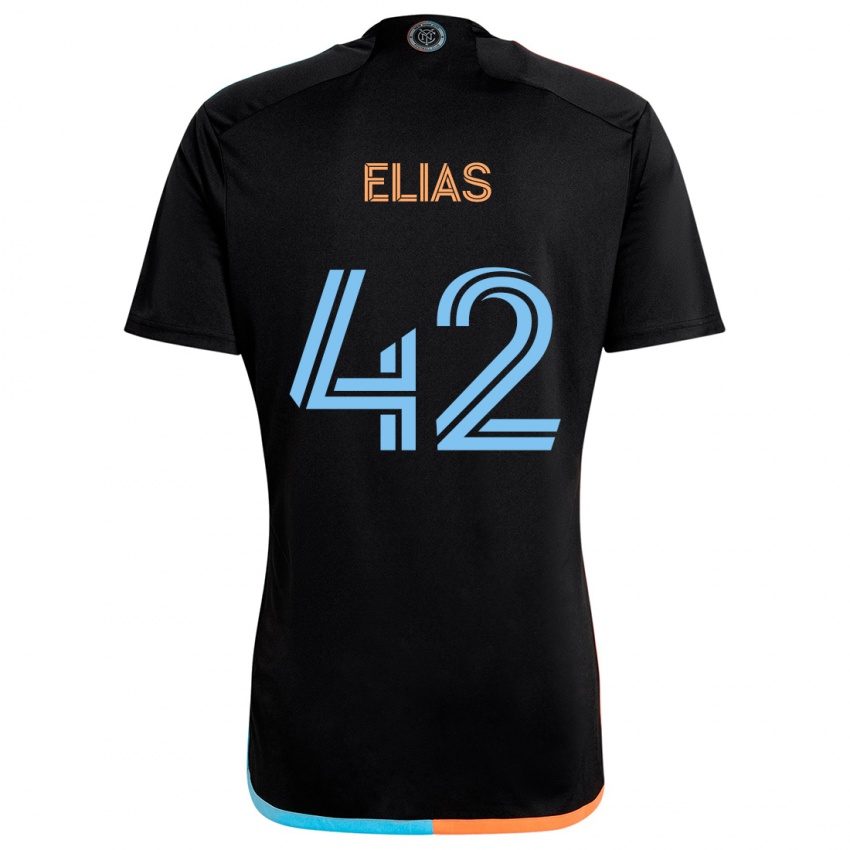 Niño Camiseta Piero Elias #42 Negro Naranja Azul 2ª Equipación 2024/25 La Camisa Chile