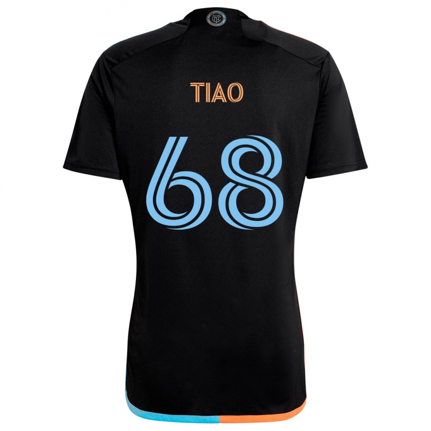 Niño Camiseta Christopher Tiao #68 Negro Naranja Azul 2ª Equipación 2024/25 La Camisa Chile