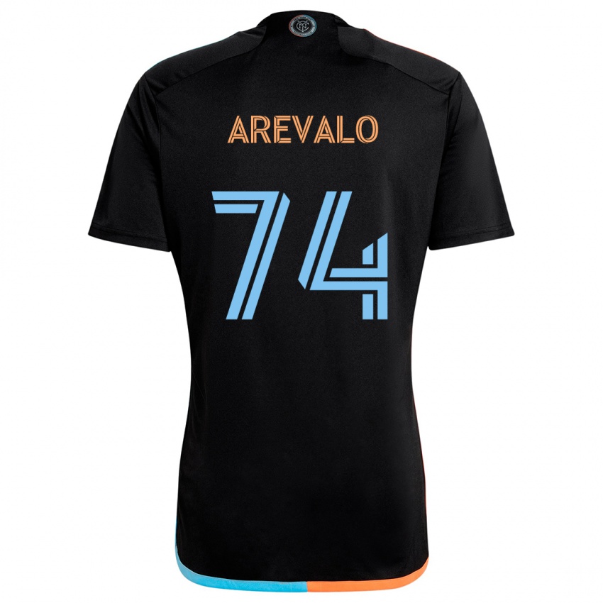 Niño Camiseta Ronny Arévalo #74 Negro Naranja Azul 2ª Equipación 2024/25 La Camisa Chile