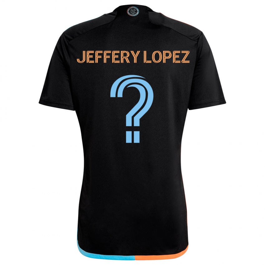 Niño Camiseta Jeffery López #0 Negro Naranja Azul 2ª Equipación 2024/25 La Camisa Chile