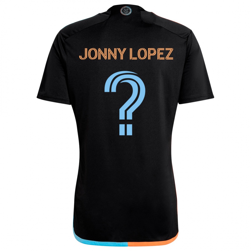 Niño Camiseta Jonny Lopez #0 Negro Naranja Azul 2ª Equipación 2024/25 La Camisa Chile