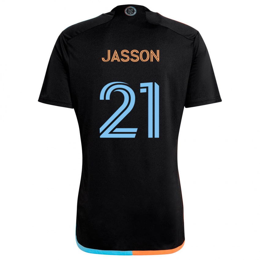 Niño Camiseta Andres Jasson #21 Negro Naranja Azul 2ª Equipación 2024/25 La Camisa Chile