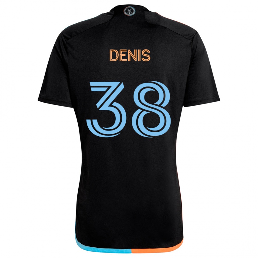 Niño Camiseta John Denis #38 Negro Naranja Azul 2ª Equipación 2024/25 La Camisa Chile