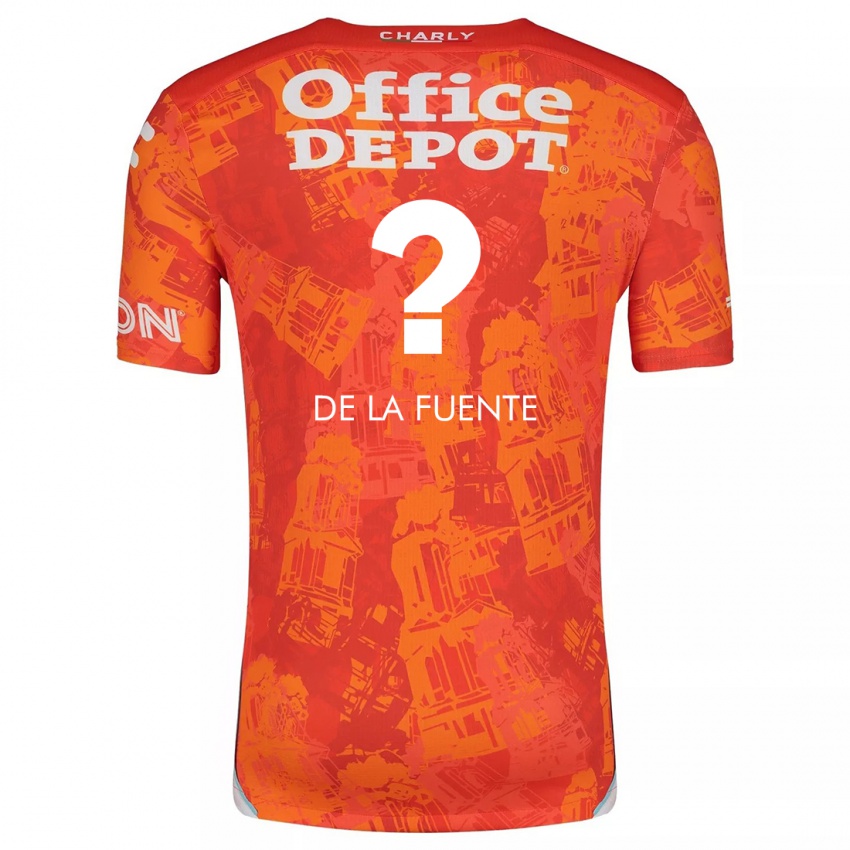 Niño Camiseta Paulino De La Fuente #0 Naranja Blanco 2ª Equipación 2024/25 La Camisa Chile