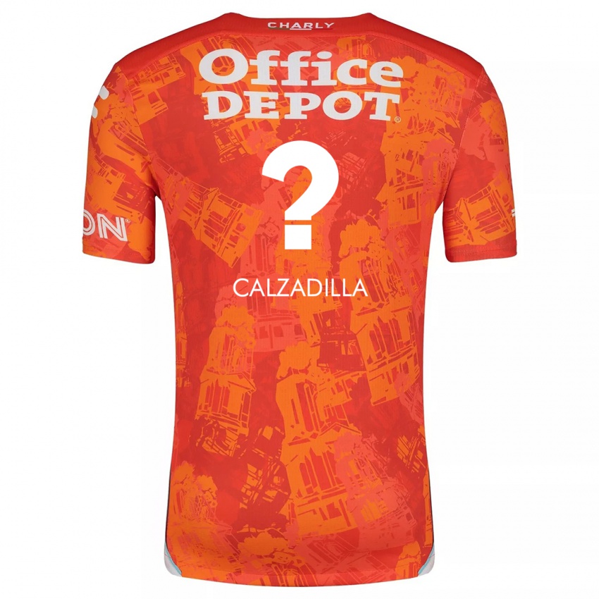 Niño Camiseta Luis Calzadilla #0 Naranja Blanco 2ª Equipación 2024/25 La Camisa Chile