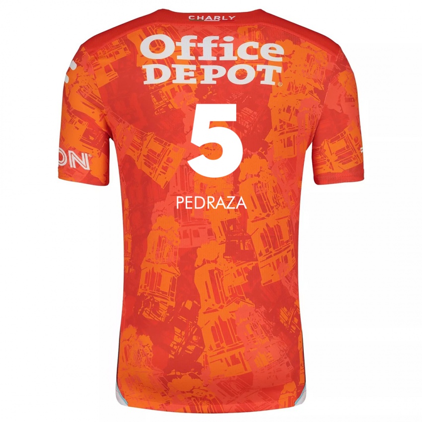 Niño Camiseta Pedro Pedraza #5 Naranja Blanco 2ª Equipación 2024/25 La Camisa Chile