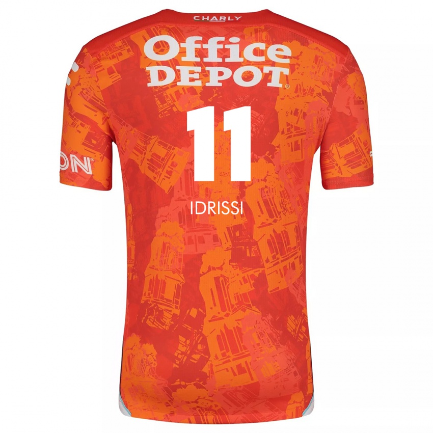 Niño Camiseta Oussama Idrissi #11 Naranja Blanco 2ª Equipación 2024/25 La Camisa Chile