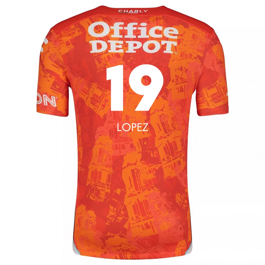 Niño Camiseta Javier Eduardo López #19 Naranja Blanco 2ª Equipación 2024/25 La Camisa Chile