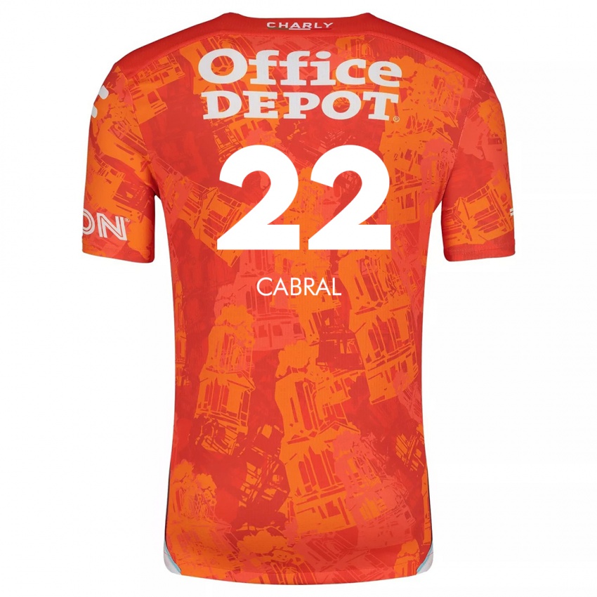 Niño Camiseta Gustavo Cabral #22 Naranja Blanco 2ª Equipación 2024/25 La Camisa Chile