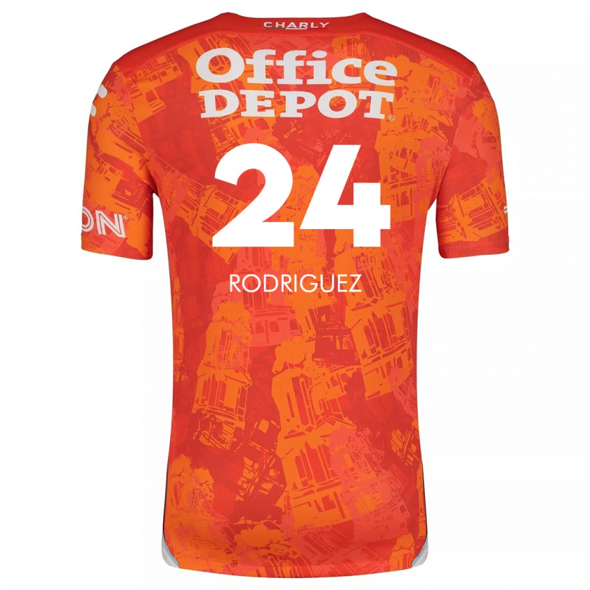 Niño Camiseta Luis Rodriguez #24 Naranja Blanco 2ª Equipación 2024/25 La Camisa Chile