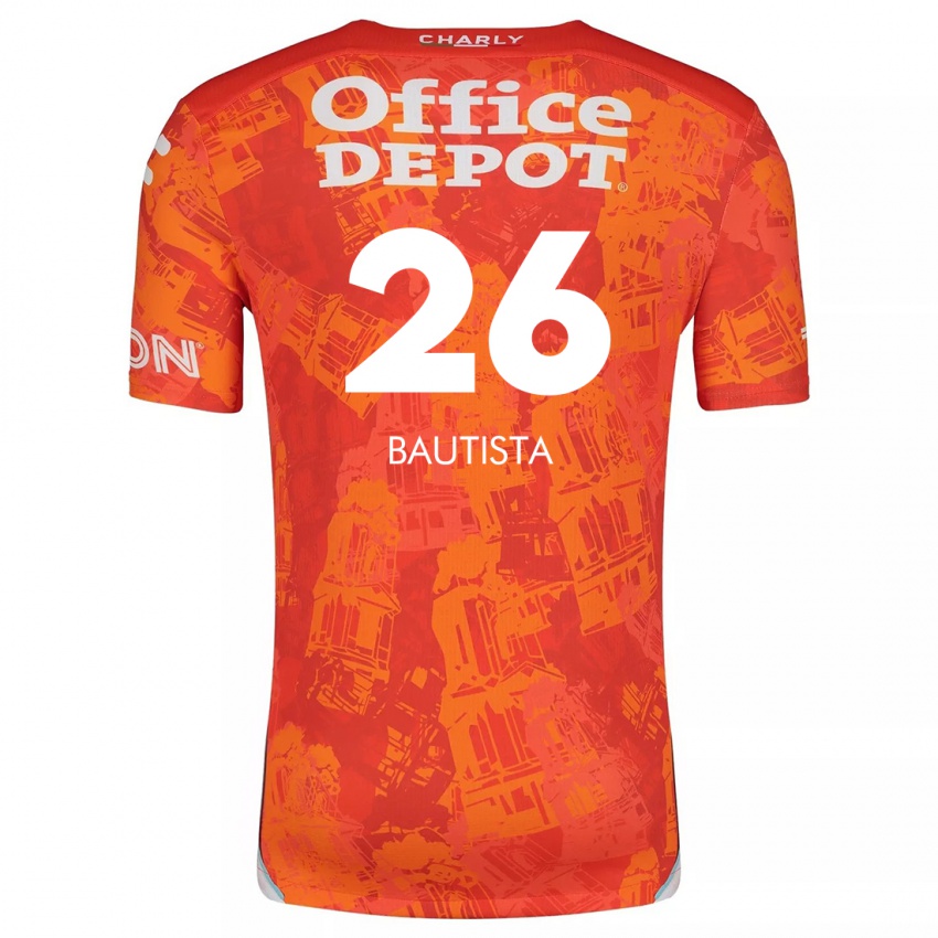 Niño Camiseta Alán Bautista #26 Naranja Blanco 2ª Equipación 2024/25 La Camisa Chile