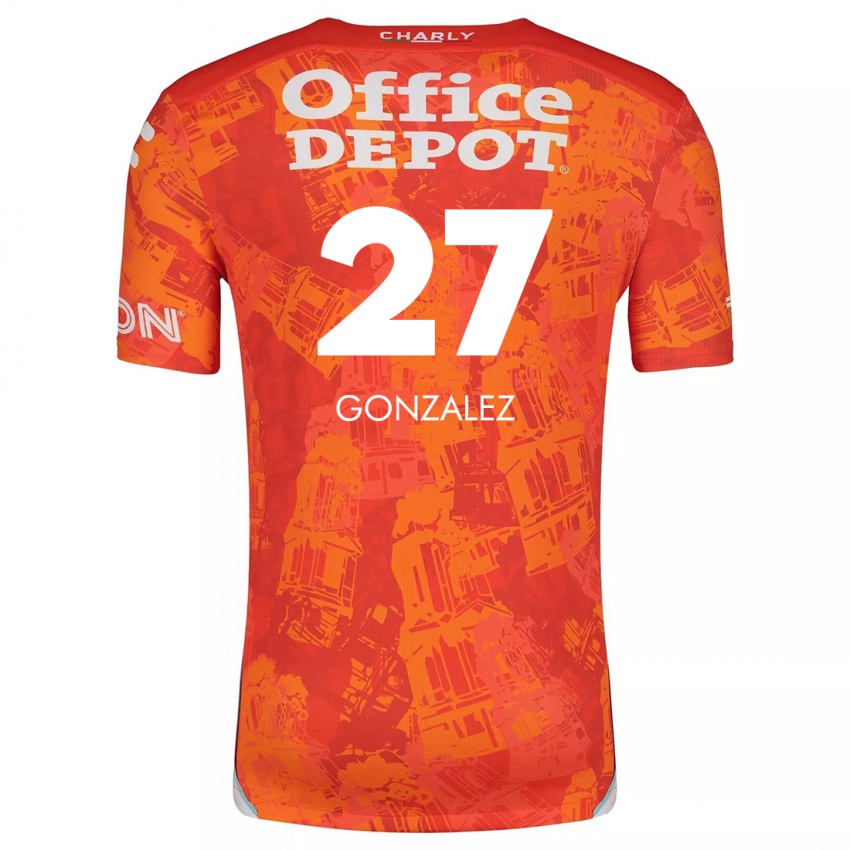 Niño Camiseta Owen González #27 Naranja Blanco 2ª Equipación 2024/25 La Camisa Chile