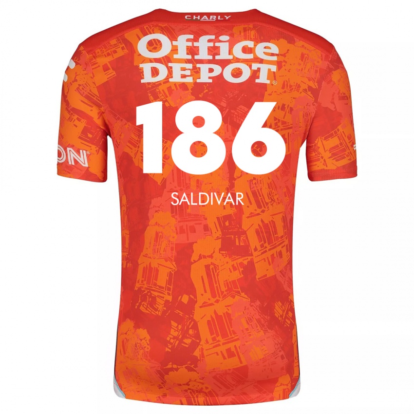 Niño Camiseta José Saldívar #186 Naranja Blanco 2ª Equipación 2024/25 La Camisa Chile