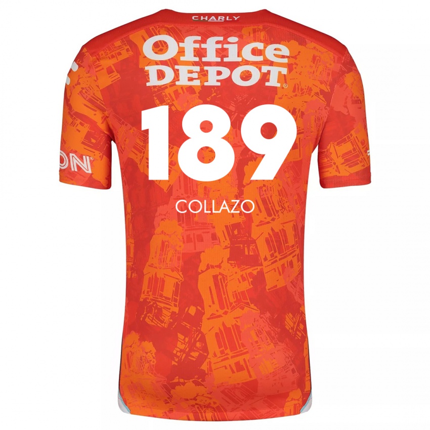 Niño Camiseta David Collazo #189 Naranja Blanco 2ª Equipación 2024/25 La Camisa Chile